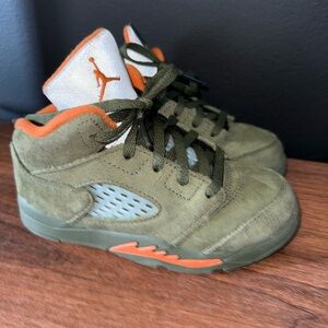 Kids Jordan 5 Olive Green Sneakers